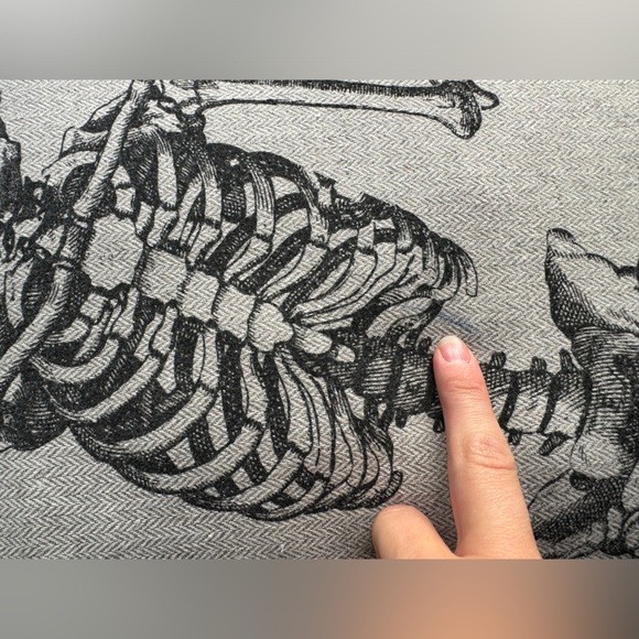 💀 Long Skeleton Herringbone Accent Pillow - Picture 2 of 5